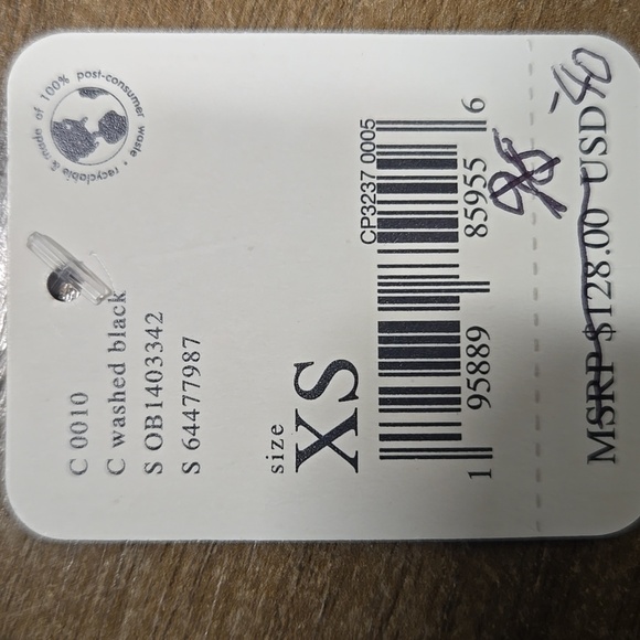 Free People-Long Sleeve "On My Way" Cuff Thermal Top in Washed Black-Size XS - Picture 14 of 17